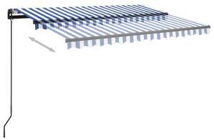 VidaXL kék-fehér automata szélérzékelős és LED-es napellenző 3x2,5 m