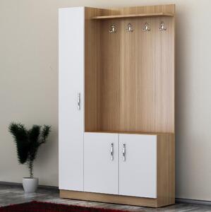 Előszoba fal Neturella (fehér + teak)