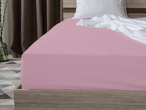 Jersey rózsaszín lepedő BASIC 90x200 cm