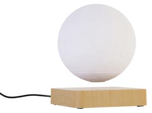 Asztali lámpa fehér, fa és hold hatású LED-del - Levitation lámpa
