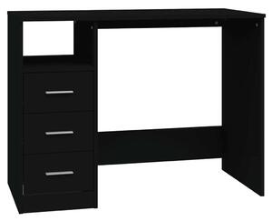 VidaXL Fekete Íróasztal Fiókokkal - 102x50x76 cm