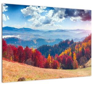 Egy kép egy színes őszi tájról (üvegen) (70x50 cm)