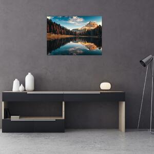 Kép - alpesi, olaszország, dolomitok, Antorno (üvegen) (70x50 cm)