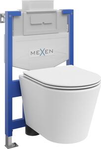 Mexen beépíthető Felix XS-U WC váz WC csészével Rico és leeresztő automatikás ülőkével, Fehér mat - 68530724001