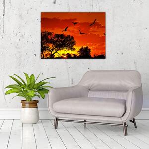 Madarak képe naplementekor (70x50 cm)