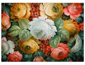 A festett virágcsokor képe (70x50 cm)