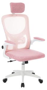TIMELESS Ergonomikus irodai szék deréktámasszal fejtámlával rózsaszín