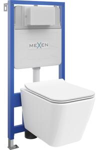 Mexen beépíthető Felix Slim WC váz WC csészével Cube és leeresztő automatikás ülőkével, Fehér - 61030924000