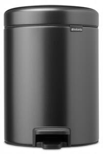 Brabantia NewIcon pedálos hulladékgyűjtő szagmentesen záródó Soft-Close fedél, műanyag tartály, 5L - W méret, acél, magabiztos szürke - 233463