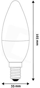 Avide LED izzó, E14, gyertya, 4,5W, 470lm, 3000K, (AVLED031)