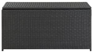 VidaXL fekete polyrattan kerti tárolóláda 100 x 50 x 50 cm