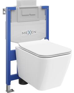 Mexen beépíthető Felix XS-U WC váz WC csészével Cube és leeresztő automatikás ülőkével, Fehér - 68530924000