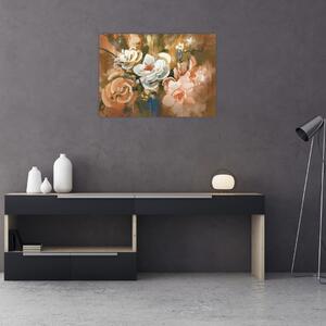 Kép - Festett csokor virág (70x50 cm)