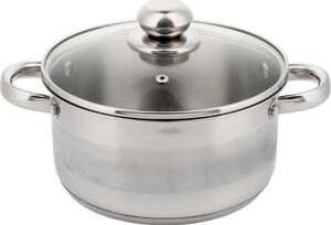 Kinghoff Lábos 3L, Ø20 cm- Rozsdamentes Acél, Edzett Üveg Fedő KH-4329