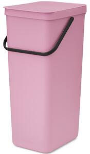 Brabantia Sort & Go konyhai szemetes felnyitható fedéllel, fogantyúval szelektív és komposzt gyűjtéséhez, 40L - L méret, rózsaszín-lila - 255526