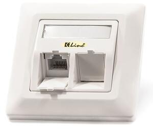 KELine Modulo50 süllyesztett 2 portos RJ-45 aljzat üres (601140-UP)