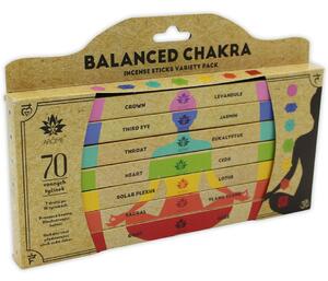 Arome Balanced Chakra füstölő pálca készlet, 7 db x 10 pálca