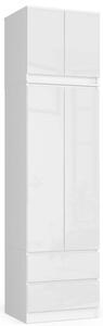 Gardróbszekrény bővítő 60x51cm fehér, magasfényű fehér