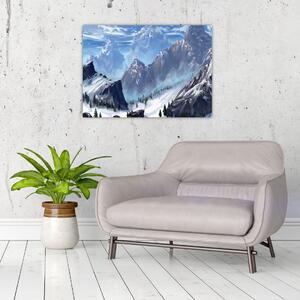Kép - Festett hegyek (70x50 cm)