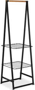BRABANTIA Linn Clothes Rack Small ruhatartó állvány. 606x1900x570mm kis méret. 2db állítható magasságú rácsos polc. bambusz rúd. acél váz. fekete - 118203