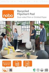 Flipchart papír, kétoldalas, sima/kockás, 580X810mm, 50 lap, NOBO