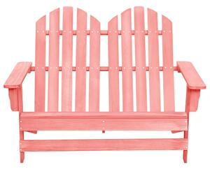 VidaXL kétszemélyes rózsaszín tömör fenyőfa kerti adirondack szék
