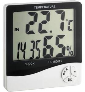 Digitális hőmérő- és légnedvesség mérő, órával, TFA 30.5031