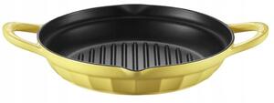 BUYDEEM Enameled Cast Iron Grill Pan 26 cm, model CP553, color Mellow Yellow