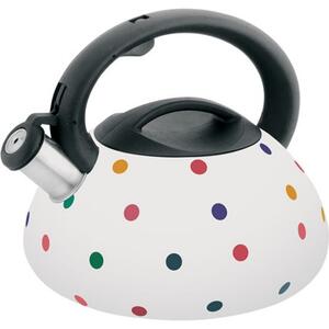 Klausberg KB-7074 Színváltó Teáskanna, Sípszóval, Fehér-Fekete Pöttyös, 3.0L