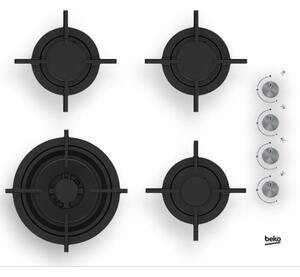 Beko HILW64122SW Beépíthető gáz főzőlap 60 cm, fehér
