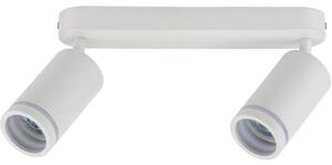 Lampa sufitowa biała 2xGU10 metalowa Podwójny reflektor natynkowy