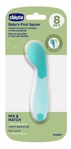 Chicco "Első kanalam" puha felületű etetőkanál 8m+zöldeskék