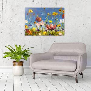 Festett kép egy virágzó rét (70x50 cm)