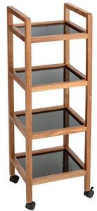 Mobilny regał z drewna akacji FONDI, 4 poziomy, wys. 101,5 cm