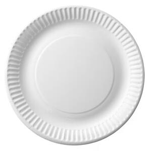 Tányér lapos papír 18 cm 100 db/csomag fehér (4244)