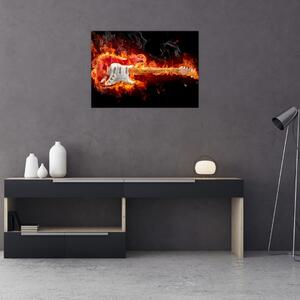Kép - Gitár a lángokban (70x50 cm)