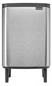 Brabantia Bo Waste Bin Hi hulladékgyűjtő felnyitható, Soft-Close fedéllel, magasított, lábakon álló, műanyag tartály, 12L - C méret, r.m. acél, selyem ujjlenyomatmentes - 227264
