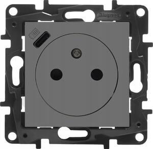 Fali USB Elektromos Aljzat Legrand szürke