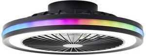 Brilliant LED mennyezeti lámpa ventilátorral 40 W 46,5 cm fekete, (G99280/06) Palmero