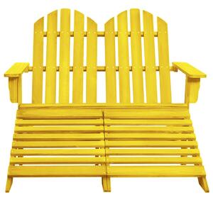VidaXL kétszemélyes sárga fenyőfa kerti adirondack szék és zsámoly
