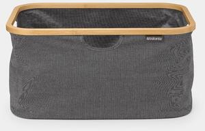 BRABANTIA Foldable Laundry Basket összehajtható szennyestartó kosár. bambusz peremmel. 40L kapacitás. borsfekete - 232725