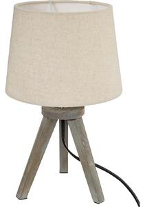 Lámpara De Mesa Mini Trípode - Madera Y Marfil A. 31 Cm