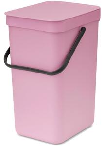 Brabantia Sort & Go konyhai szemetes felnyitható fedéllel, fogantyúval szelektív és komposzt gyűjtéséhez, 12L - C méret, rózsaszín-lila - 255465