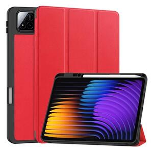Gigapack Tok álló, bőr hatású (aktív FLIP, oldalra nyíló, TRIFOLD, asztali tartó, ceruza tartó) PIROS Xiaomi Pad 7 Pro / Pad 7 " csomagolás" (GP-168367)