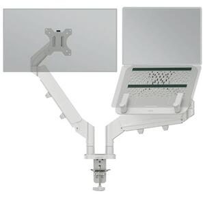 Monitor- és laptoptartó-kar, LEITZ "Ergo Dual", világosszürke