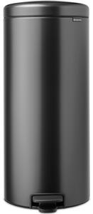 BRABANTIA NewIcon pedálos hulladékgyűjtő szagmentesen záródó Soft-Close fedél műanyag tartály 30L - G méret acél magabiztos szürke - 233524
