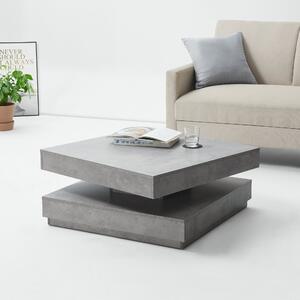 En.casa Dohányzóasztal forgatható asztallappal Florenz 76x76x38 cm Betonhatás