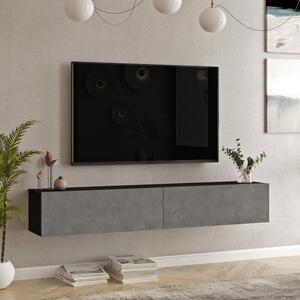 En.casa TV-állvány Lapinlahti több színben és méretben Fekete/betonhatás 180 x 31,5 x 29,5 cm