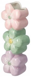 Ceramiczny wazon dekoracyjny z motywem kwiatów BLOMMA, 23 cm