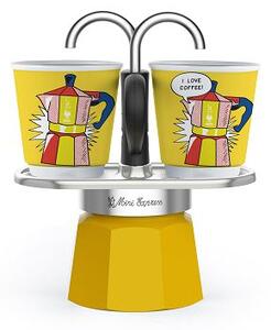 Bialetti mini Express Lichtenstein 2 személyes kávéfőző szett sárga (1405/MR)